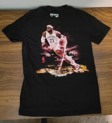LeBron James Adidas Boy's Go-To Tee Shirt Black Size Small 8 Cleveland Cavaliers - Image 1 of 4