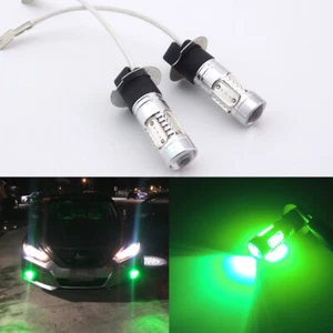 2pcs Bright Green H3 LED Fog Light Bulbs Car Truck Fog Driving Lamp Replacement - Picture 1 of 11