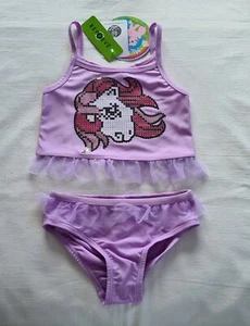 My Little Pony Girls Purple Sequin 2 Piece Tankini Bathers Swimsuit Size 5 New - Picture 1 of 5