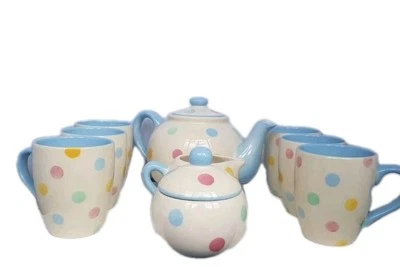 Tea Pot Set, 6 Mugs, Milk Jug, Sugar Bowl & Teapot, Serves 6 People, Guests - Image 1 of 4