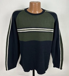 Vintage 90s Sweater Mens XL Chest Stripe Color Block Raglan Skater Grunge Y2K - Picture 1 of 14