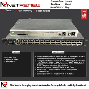 Servidor de consola Digi CM-48 48 puertos/alimentación doble - Imagen 1 de 1
