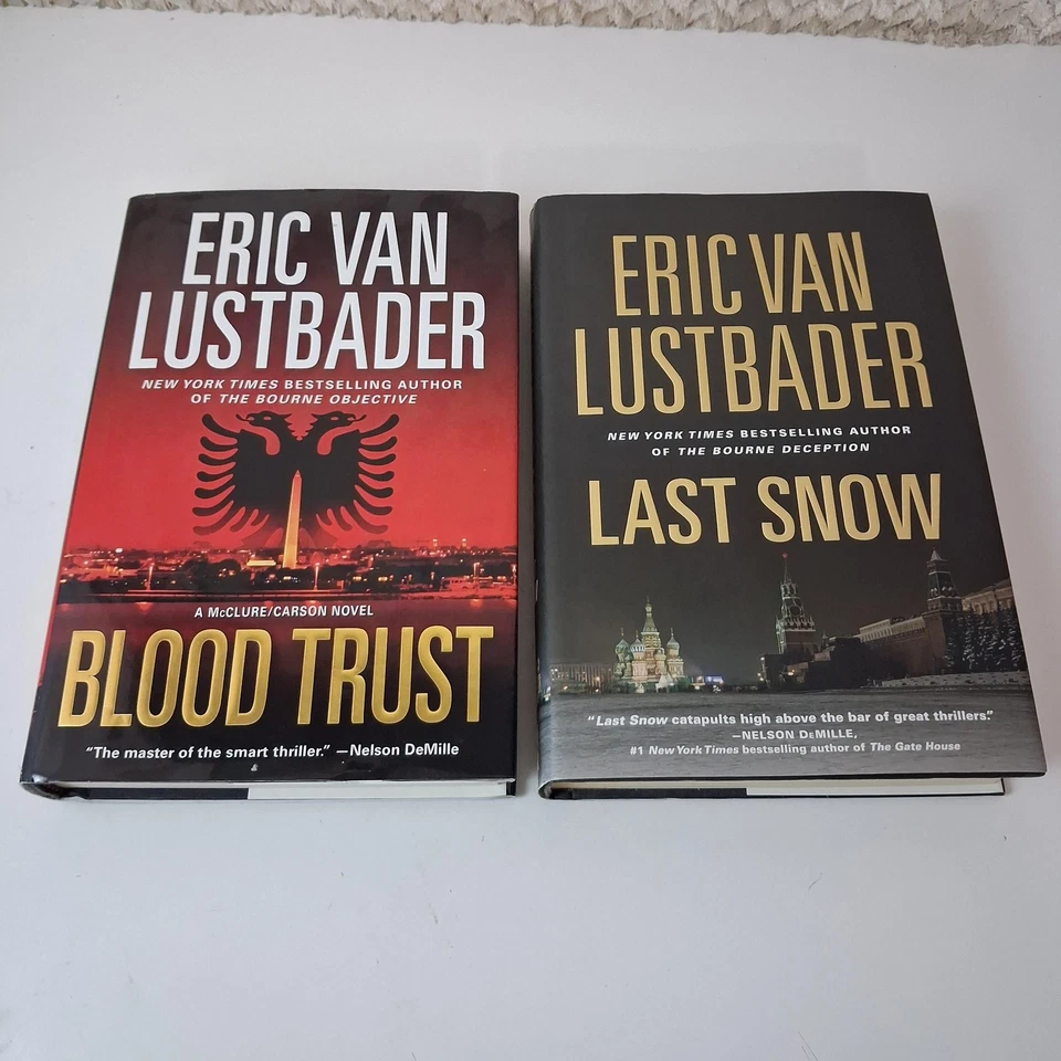 Eric Van Lustbader Blood Trust & Last Snow Hardcover Thriller Lot First Ed - Image 1 of 4
