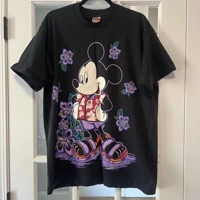 Camiseta De Colección Mickey Mouse Jerry Leigh Puntada Única Hawaiana Aloha O/S XL Foto 1 de 4