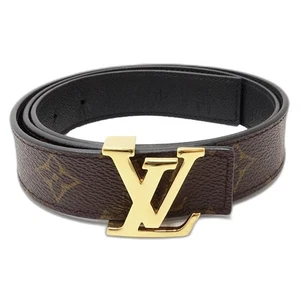 LOUIS VUITTON Monogram belt Ceinture LV initials 85/34 M9453 Brown/181503 - Picture 1 of 9