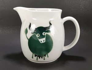 Vintage ARABIA Finland Kaj Franck Green Cow Bull Milk Jug Pitcher MCM 6.25" - Picture 1 of 21