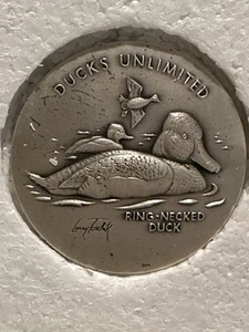 Larry Toschik Ducks Unlimited .999 Plata Fina Medallón Pato Og Caja Raro Difícil de Encontrar - Imagen 1 de 6