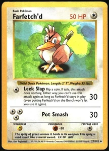 Pokemon - Base Set (Shadowless) Farfetch'd 1999 27 Uncommon Unlimited - Picture 1 of 2