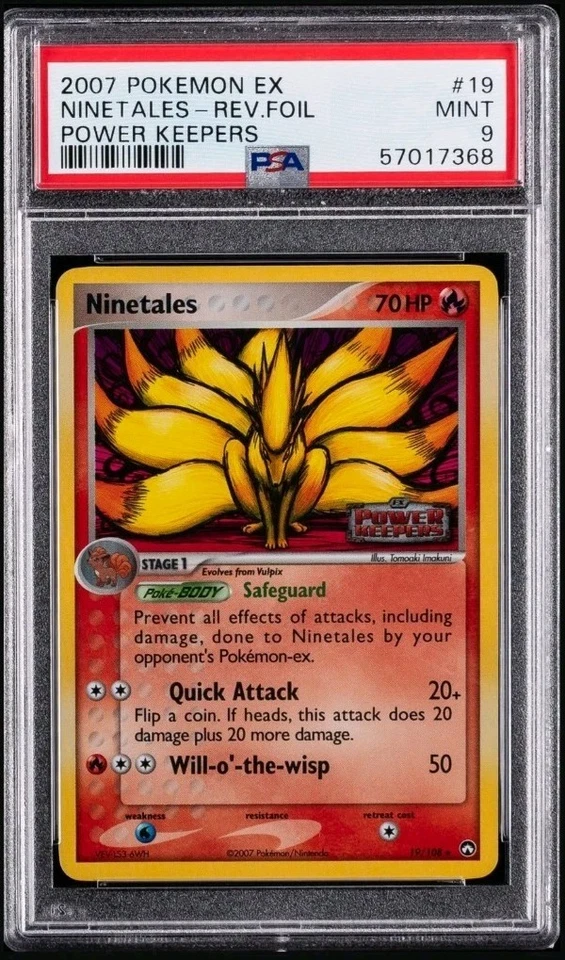 2007 POKEMON EX POWER KEEPERS #19 NINETALES-REVERSE FOIL PSA 9 - Image 1 of 2