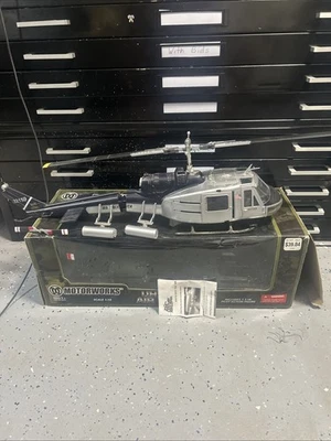 Ultimate Soldier Motorworks UH-1C CIA Air America 1:18 Huey Helicopter Silver - Image 1 of 4