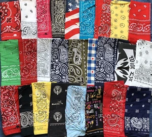 Bandana Fast Color Elephant Paisley Prints Lot of 26 Vintage - Picture 1 of 8