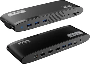 Station d'accueil DisplayLink 13 en 1 WAVLINK 3 moniteurs, 130W, 3 HDMI, SD, 5 USB - Photo 1/24