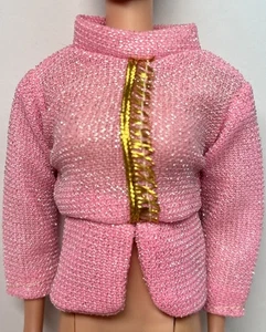 Usado en Excelente Condición Muñeca Barbie Moda Clon Rosa Brillo Metálico y Dorado Top - Imagen 1 de 2