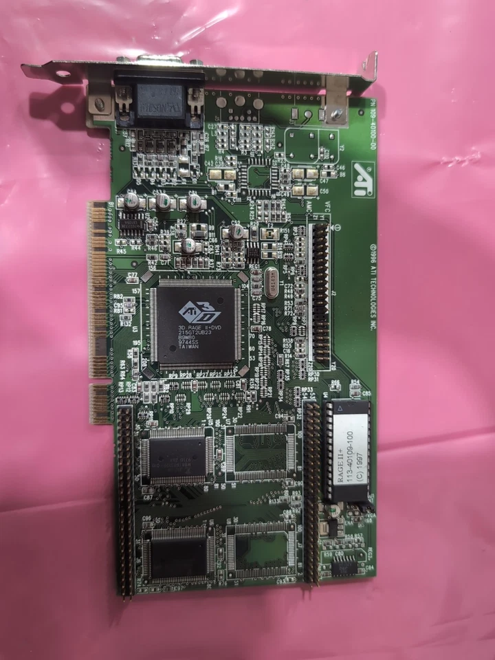 Vintage ATI 3D Rage II+ PCI Video Graphics Card – P/N 109-40100-00, 1996 - Image 1 of 4