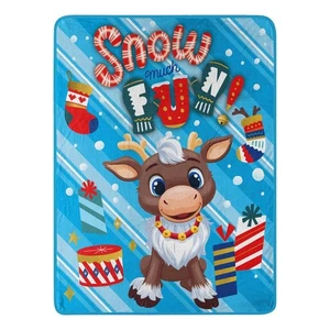 Reindeer in Here Super Plush Micro Throw Xmas Holiday Snow Much Fun - Picture 1 of 5