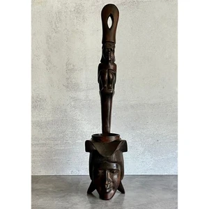 Vtg Igorot Carved Wooden Ceremonial Offering Bowl, Philippine Folk Art Statue - Bild 1 von 10