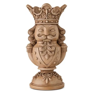 XIUH Candle Holder Brown Resin Nutcracker Christmas Pillar Candle Holder 8" - Picture 1 of 7
