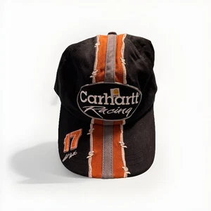 Matt Kenseth Roush Racing #17 Carhartt Hat Cap Mens Black White NASCAR Vintage - Picture 1 of 9