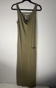 Cop Copine Maxikleid grün khaki Stretch Sommer Größe M - Bild 1 von 10