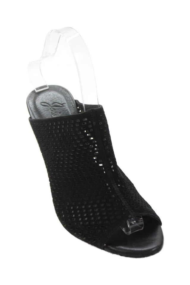 Joie Womens Perforated Suede Slide On Wedge Sandals Black Size 37.5 7.5 - Image 1 of 4
