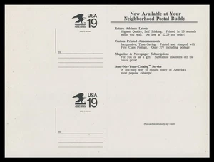 Sc# CVUX2/UPSS# PB2 - ÁGUILA 19c - HOJA DE 4, 2 TARJETAS MÁS OTRAS (C) - Imagen 1 de 3