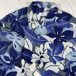 Camicia Brioni uomo 2XL stampa floreale bottoni manica corta rayon Italia hawaiana - Foto 1 di 14