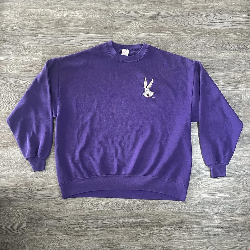 Vintage 90s Looney Tunes Bugs Bunny Sweatshirt Mens Extra Large Cartoon Movie - Image 1 of 4