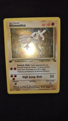 1999 Pokemon - 1st Edition Hitmonlee Holo Rare - Fossil 7/62 - WOTC MP/HP - Image 1 of 2