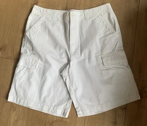 Men’s Geoffrey Beene White heavy cotton Cargo Shorts 34”w Ex Cond - Picture 1 of 8