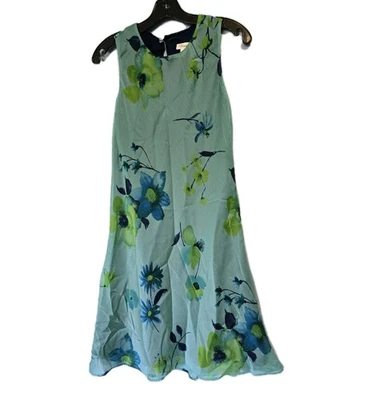 Vntg Womens Tessuto Floral Print Dress Green XS - Image 1 of 4