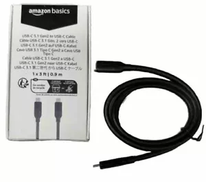 USB-C to USB-C 3.1 Gen 2 Fast Charging Cable, 60W, 10Gbps High-Speed 3 Foot - Picture 1 of 1