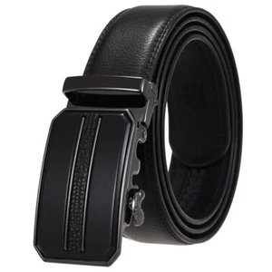 HJones Hot Sale Men's Leather Belt Automatic Buckle Belt Ratchet Waist Strap Hot - Bild 1 von 4