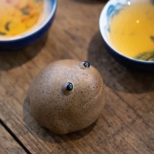 Set da tè zen per animali domestici rana fortunata 5 cm porcellana cinese kungfu tè ceramica fatto a mano - Foto 1 di 8