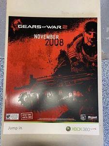 Gears of War 2 Xbox 360 Promo Launch Poster 22"x28" 2008 Microsoft Rare XB360 - Picture 1 of 2