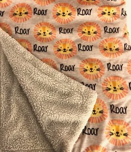 Manta bebé Zak & Zoey LION RUGIDO gato selva naranja microfleece Sherpa 30x40 - Imagen 1 de 2