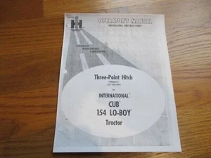 CUB LO BOY 154 185 184 IH 3 POINT HITCH OPERATOR INSTALLING INSTRUCTIONS MANUAL - Picture 1 of 1