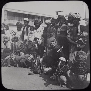 Glass Magic Lantern Slide INDIAN GROUP NO2 C1903 PHOTO INDIA DELHI DURBAR ? - Picture 1 of 2