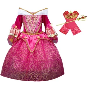 DH Sleeping Beauty Princess Aurora Girls Costume Dress Cosplay Accessories 3-10Y - Picture 1 of 10