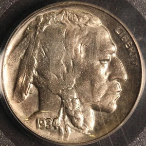 1934 D Buffalo Nickel, PCGS MS63, Choice BU, Tough Date, Sharp and Lustrous! - Picture 1 of 4