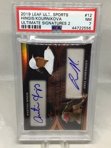 2019 Leaf Ult Signatures 2 #12 5/6 Martina Hingis/Anna Kournikova PSA 7 (Top Pop - Foto 1 di 3