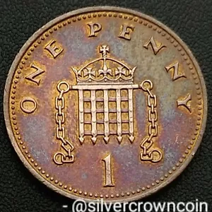 UK Great Britain 1 Penny 1989. KM#935. One Cent coin. Elizabeth ll. Portcullis. - Picture 1 of 7