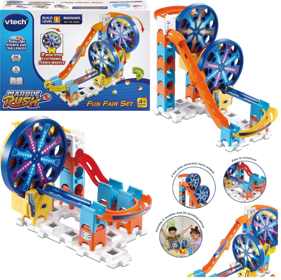 VTech Marble Rush Fun Fair Set Construction Game Ferris Wheel Play Gift - Image 1 of 4
