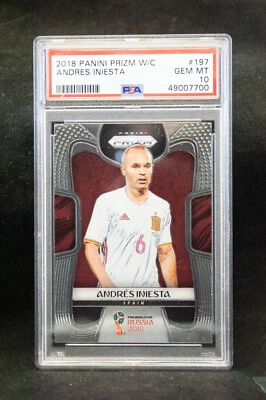 2018 Panini Prizm World Cup Andres Iniesta #197 PSA 10 Spain Barcelona - Image 1 of 2