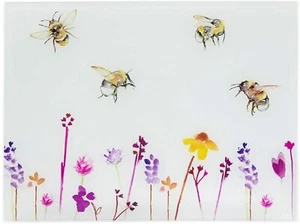 Busy Bees Glass Chopping Cutting Board Worktop Saver Kitchen Bread Board - Picture 1 of 1