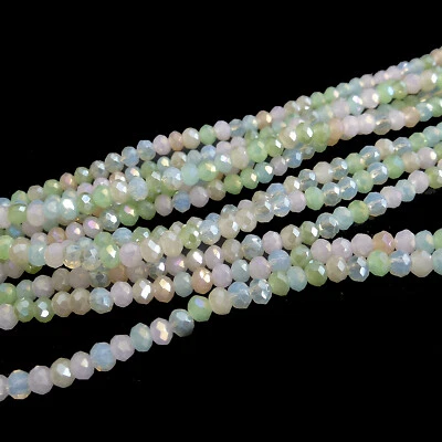 Glasperlen facettiert geschliffen ca 3x2,5 mm pastel mix 190 Perlen nenad-design - Bild 1 von 4