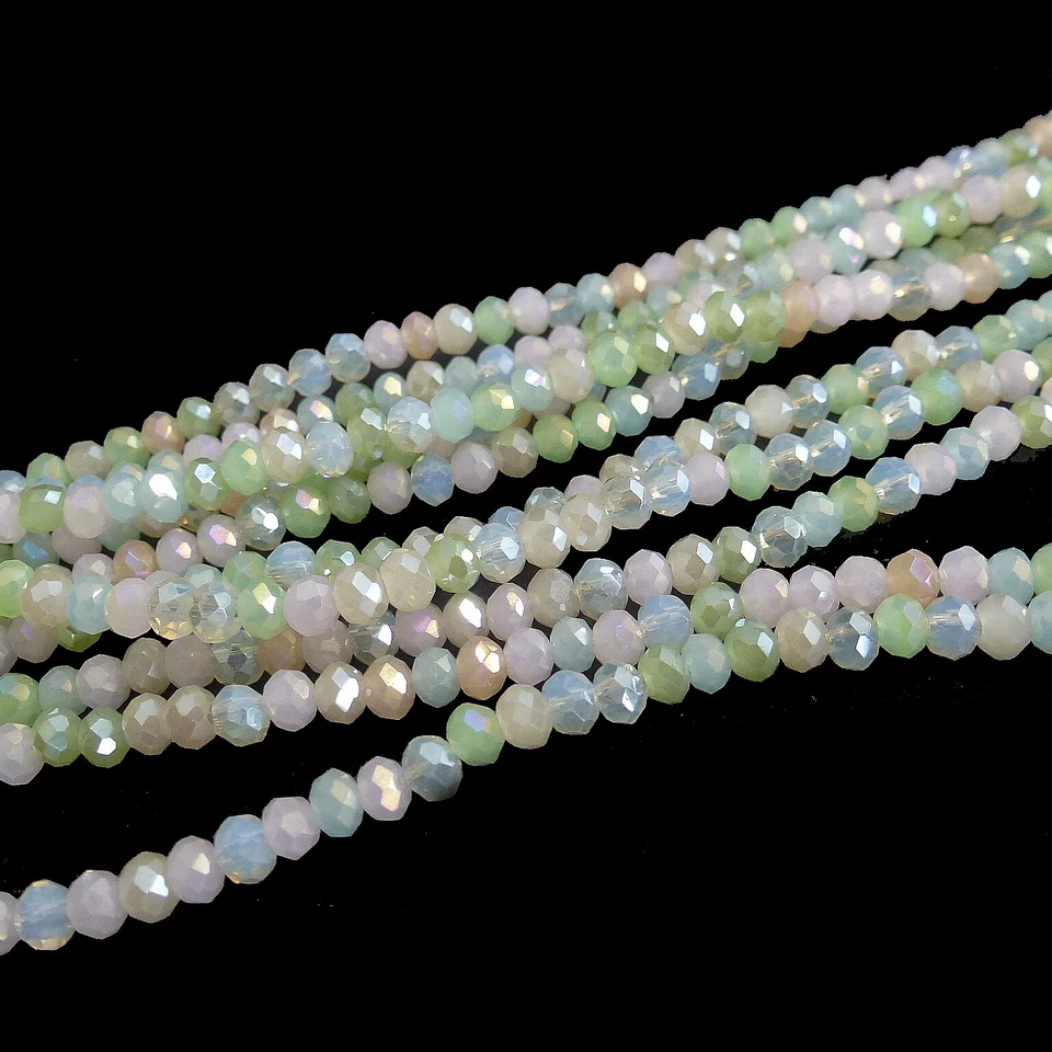Glasperlen facettiert geschliffen ca 3x2,5 mm pastel mix 190 Perlen nenad-design - Bild 1 von 4