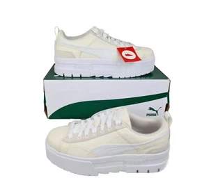 PUMA Mayze Retro Patchwork Women's Trainers Size UK 7 Summer Whisper White - Picture 1 of 12