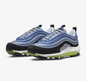 Nike Air Max 97 Womans Low Top Shoes Blue Yellow Reflective Retro Sz 6.5 - Picture 1 of 6