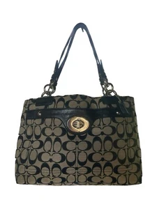 Coach Jacquard Signature Shoulder Purse - Picture 1 of 16