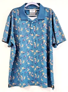 Polo de rendimiento Goodfellow & Co XXL estampado de cóctel elástico verde azulado 2XL para hombre - Imagen 1 de 10
